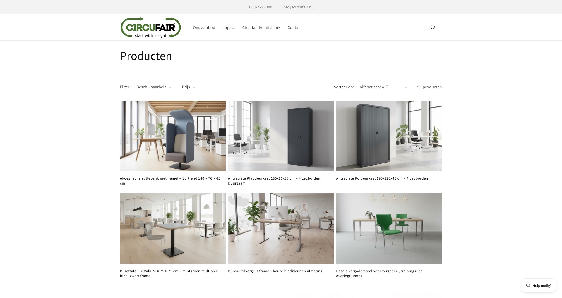 Circufair product listing page with filtering and sorting